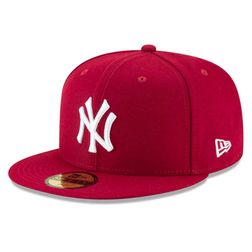 New York Yankees Cardinal Red Basic New Era 59FIFTY Fitted Hat