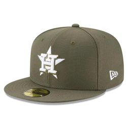 Houston Astros Olive Green Basic New Era 59FIFTY Fitted Hat