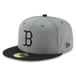Boston Red Sox Gray and Black Basic New Era 59FIFTY Fitted Hat