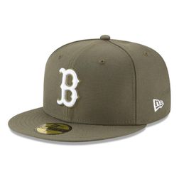 Boston Red Sox Olive Green Basic New Era 59FIFTY Fitted Hat