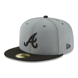 Atlanta Braves Gray and Black Basic New Era 59FIFTY Fitted Hat