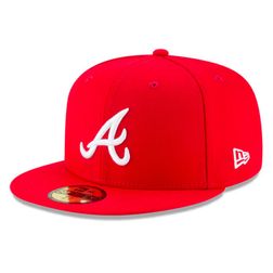 Atlanta Braves Red Basic New Era 59FIFTY Fitted Hat