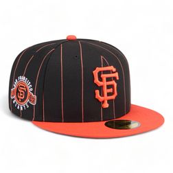 San Francisco Giants Black Throwback Pinstripes New Era 59FIFTY Fitted Hat