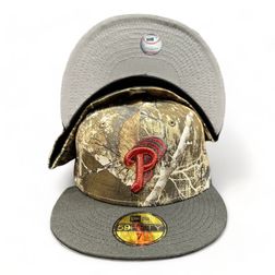 Philadelphia Philles Realtree Black 2004 Inaugural Patch Gray UV New Era 59FIFTY Fitted Hat