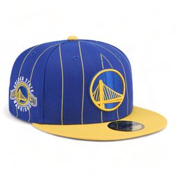 Golden State Warriors Blue Throwback Pinstripes New Era 59FIFTY Fitted Hat