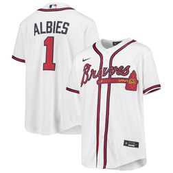 Youth Atlanta Braves Ozzie Albies Nike Home White Player Jersey