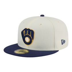 Milwaukee Brewers Chrome Blue Two Tone New Era 59FIFTY Fitted Hat