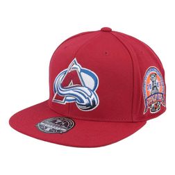 Colorado Avalanche Burgundy Red 2001 Stanley Cup Patch Mitchell & Ness NHL Dynasty Fitted Hat