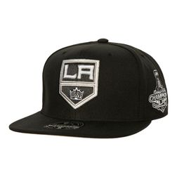 Los Angeles Kings Black 2014 Stanley Cup Champs Patch Mitchell & Ness NHL Dynasty Fitted Hat