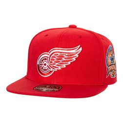 Detroit Red Wings Red 2002 Stanley Cup Patch Mitchell & Ness NHL Dynasty Fitted Hat