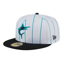 Miami Marlins White 2024 Batting Practice New Era 59FIFTY Fitted Hat