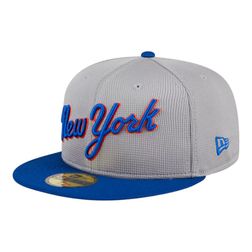 New York Mets Gray 2024 Batting Practice New Era 59FIFTY Fitted Hat