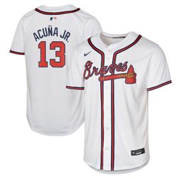 Youth Atlanta Braves Ronald Acuna Jr Nike Home White Player Jersey