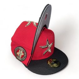 Houston Astros Red Black Two Tone 45 Years Patch Gray UV 59FIFTY Fitted Hat