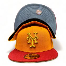 New York Mets Orange Two Tone King X Slim Pack 1969 WS Patch Gray UV New Era 59FIFTY Fitted Hat