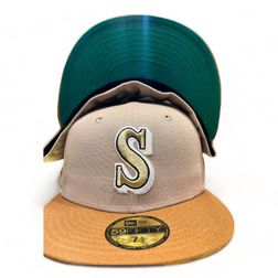 Seattle Mariners Khaki Two Tone King X Slim Pack 30th Anni Patch Green UV New Era 59FIFTY Fitted Hat