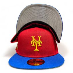 New York Mets Red Two Tone King X Slim Pack 25th Anni Patch Gray UV New Era 59FIFTY Fitted Hat