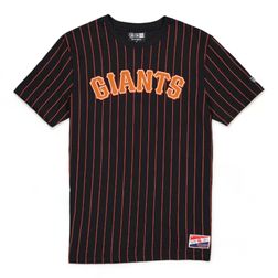 San Francisco Giants Black Orange Pinstripe Basic Logo New Era T-Shirt