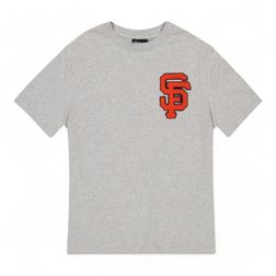 San Francisco Giants Gray Stitched Letterman Basic Logo New Era T-Shirt