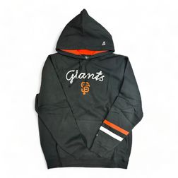 San Francisco Giants Shoe String Logo Striped Sleeve New Era Hoodie