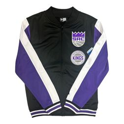 Sacramento Kings Black Basic Logo New Era Warm Up Jacket