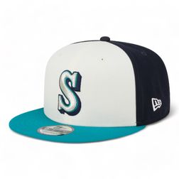 Seattle Mariners Cream Teal 2024 Batting Practice New Era 9FIFTY Snapback Hat