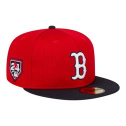 Boston Red Sox Red Navy 2024 Spring Training Patch New Era 59FIFTY Fitted Hat