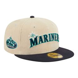 Seattle Mariners Off White Cord Classic New Era 59FIFTY Fitted Hat