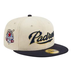 San Diego Padres Off White Cord Classic New Era 59FIFTY Fitted Hat