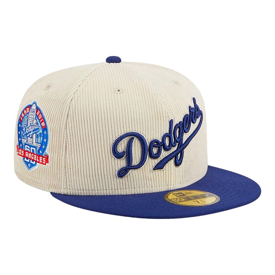 Los Angeles Dodgers Off White Cord Classic New Era 59FIFTY Fitted Hat