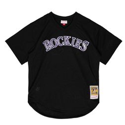 Colorado Rockies Larry Walker No Name Mitchell & Ness Black 1997 Cooperstown Collection BP Pullover Jersey