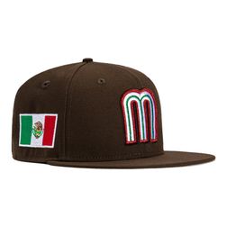 Mexico Brown Flag Patch Gray UV New Era 9FIFTY Snapback Hat