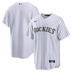 Colorado Rockies White Pinstripe Nike Home Blank Team Jersey