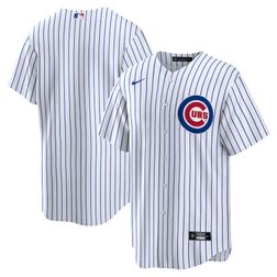 Chicago Cubs White Pinstripe Nike Home Blank Team Jersey