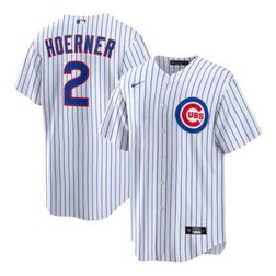 Youth Chicago Cubs Nico Hoerner White Pinstripe Nike Home Player Jersey