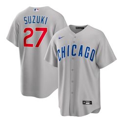 Chicago Cubs Seiya Suzuki Gray Road Nike Team Jersey