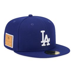 Los Angeles Dodgers Royal Blue Court Sport Leather Patch New Era 59FIFTY Fitted Hat