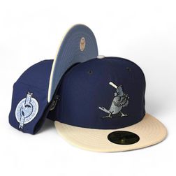 St. Louis Cardinals Blue Two Tone 100th Anni Patch Icy Blue UV New Era 59FIFTY Fitted Hat