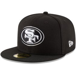 San Francisco 49ers Black and White Basic New Era 59FIFTY Fitted Hat