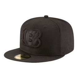 Cincinnati Bengals Black on Black Basic New Era 59FIFTY Fitted Hat