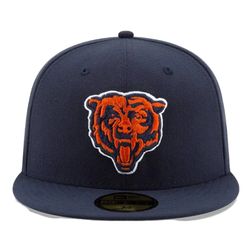 Chicago Bears Bear Logo Navy Team Color Basic New Era 59FIFTY Fitted Hat