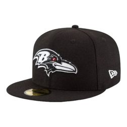 Baltimore Ravens Black and White Basic New Era 59FIFTY Fitted Hat