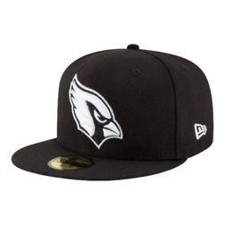 Arizona Cardinals Black and White Basic New Era 59FIFTY Fitted Hat