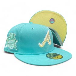 New Era Men's Cream/light Blue Atlanta Braves Spring Color Two-tone 59fifty  Fitted Hat, Fan Shop