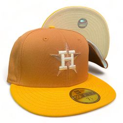 Houston Astros Orange Gold Two Tone Cream UV New Era 59Fifty Fitted Hat