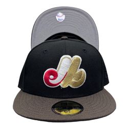 Montreal Expos Black Brown Two Tone Leon in the Lab Gray UV 59FIFTY Fitted Hat