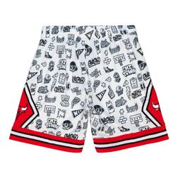 Chicago Bulls White Mitchell & Ness 1997-98 Doodle Swingman Shorts