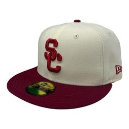 USC Trojans Chrome and Cardinal Red NCAA New Era 59FIFTY Fitted Hat