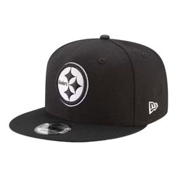 Pittsburgh Steelers Black and White Basic New Era 9FIFTY Snapback Hat