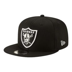 Las Vegas Raiders Black and White Basic New Era 9FIFTY Snapback Hat